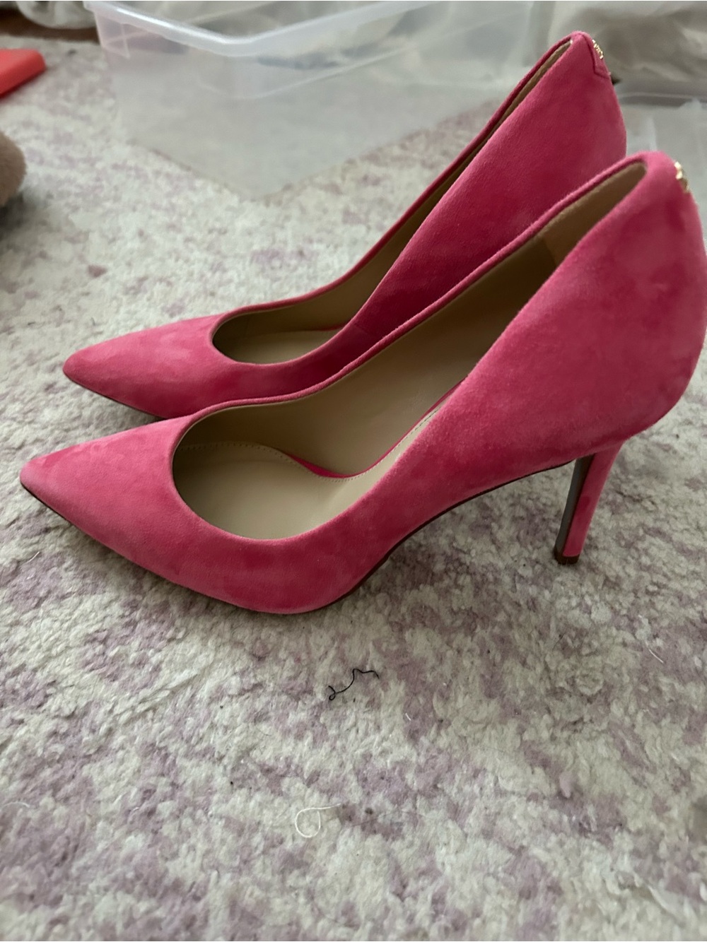Sam Edelman Hot Pink Suede Pointed Toe Pumps - Picture 2 of 4